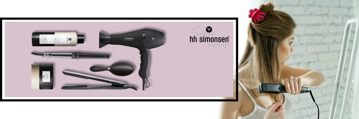 HH Simonsen - Profesionalūs Plaukų Formavimo Prietaisai, plaukų džiovintuvai, plaukų tiesintuvai, plaukų garbanojimo žnyplės, plaukų šukos ir kiti plaukų aksesuarai