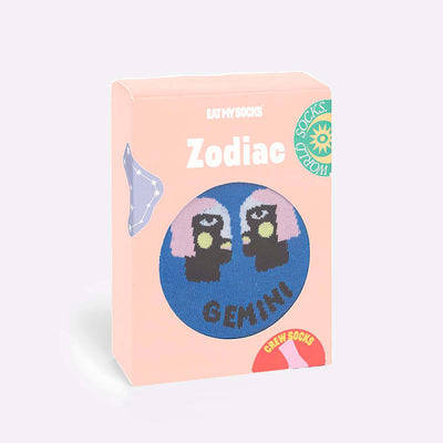 Kojinės Zodiakas Dvyniai, žaismingos spalvotos kojinės, Originali dovana vyrams, moterims, vaikams ir paaugliams, universalus dydis, dvynių zodiako ženklo kojinės - EAT MY SOCKS Zodiac Gemini
