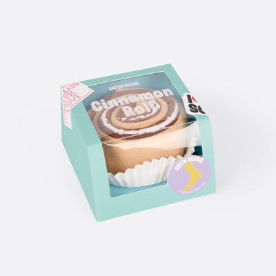 Kojinės Cinamono suktinukas, žaismingos spalvotos kojinės, Originali dovana vyrams, moterims, vaikams ir paaugliams, universalus dydis, cinamono keksiuko formos kojinės - EAT MY SOCKS Cinnamon Roll