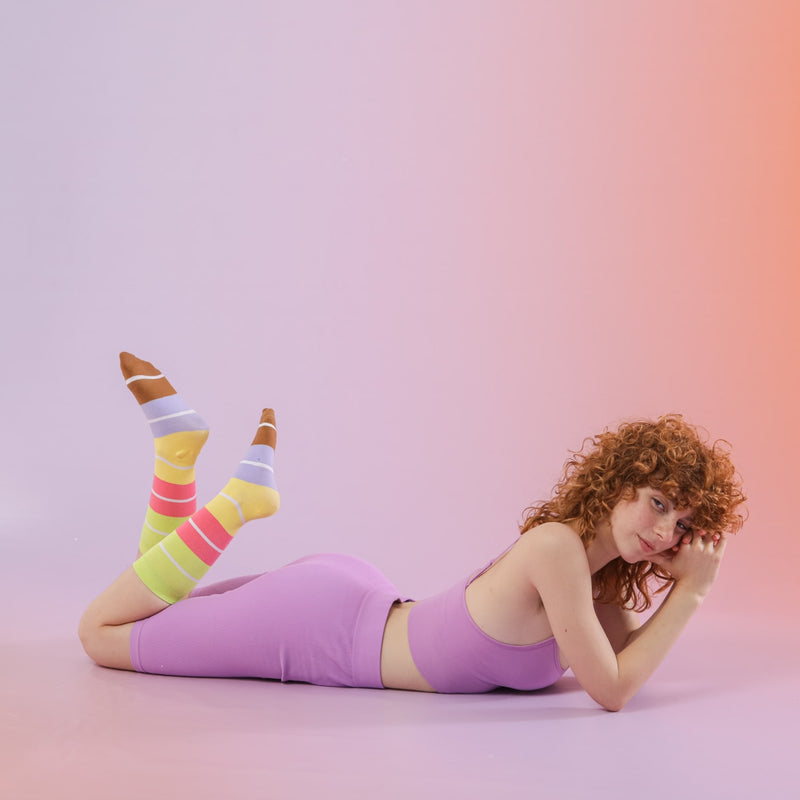 Kojinės Sausainiai Makarunai, žaismingos spalvotos kojinės, Originali dovana vyrams, moterims, vaikams ir paaugliams, universalus dydis, Macaron pyragaičių formos kojinės  - EAT MY SOCKS Bon Macaron