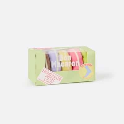 Kojinės Sausainiai Makarunai, žaismingos spalvotos kojinės, Originali dovana vyrams, moterims, vaikams ir paaugliams, universalus dydis, Macaron pyragaičių formos kojinės  - EAT MY SOCKS Bon Macaron