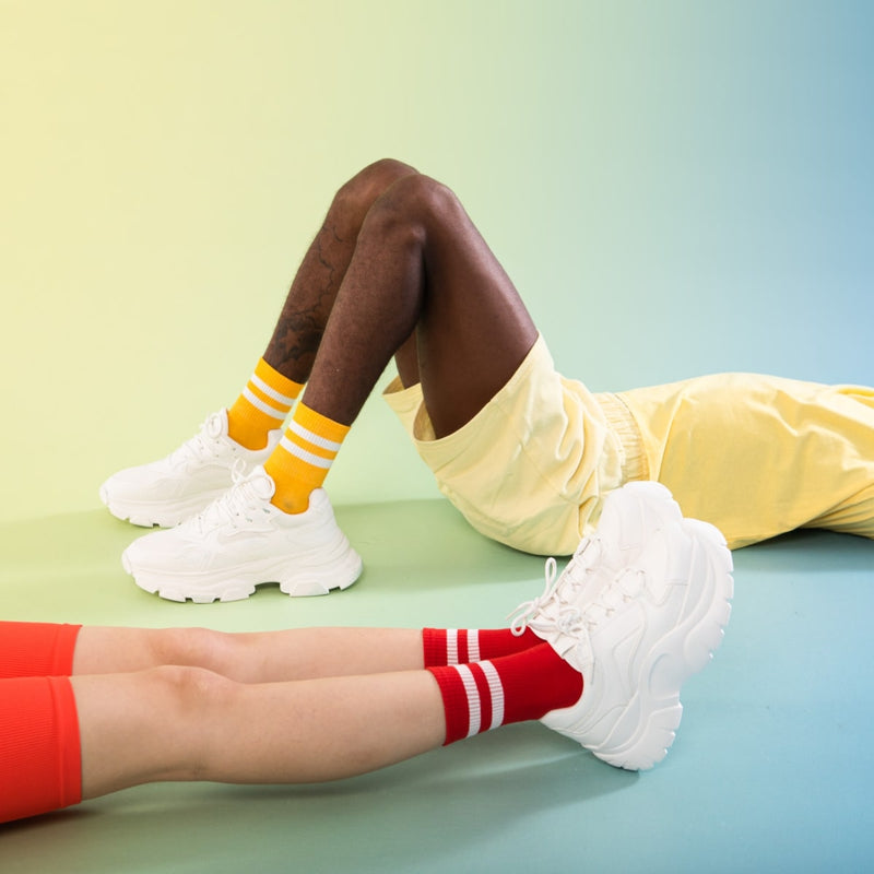 EAT MY SOCKS Ketchup Mustard, Kojinės Kečupas ir Garstyčios, žaismingos spalvotos kojinės, Originali dovana vyrams, moterims, vaikams ir paaugliams, universalus dydis, padažų formos kojinės