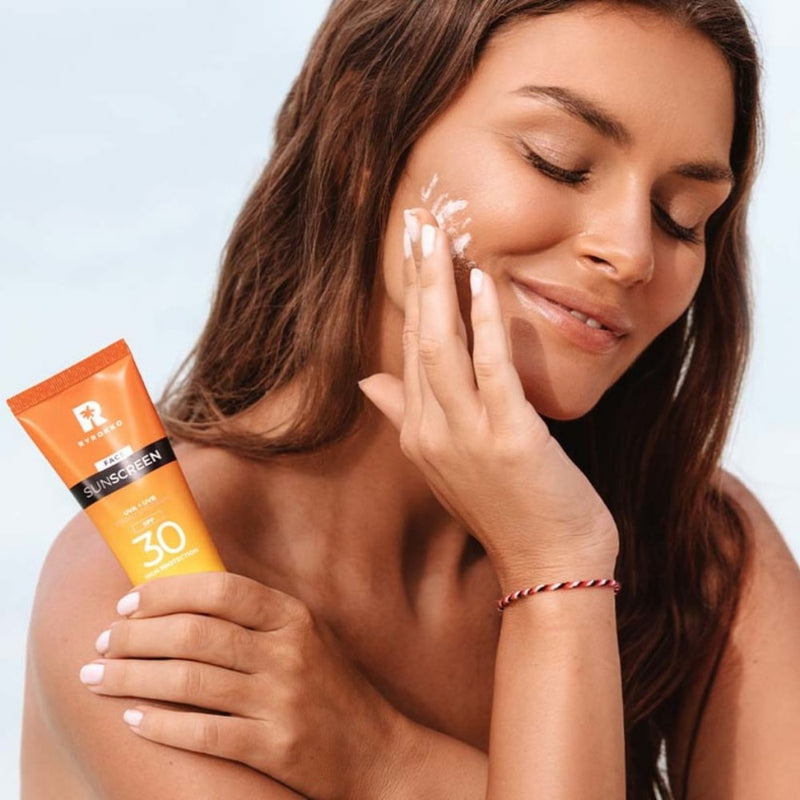 BYROKKO Face Sunscreen - Apsauginis veido kremas nuo saules SPF 30, UVA ir UVB spindulių, drėkinantis losjonas tinka jautriai odai ir vaikams