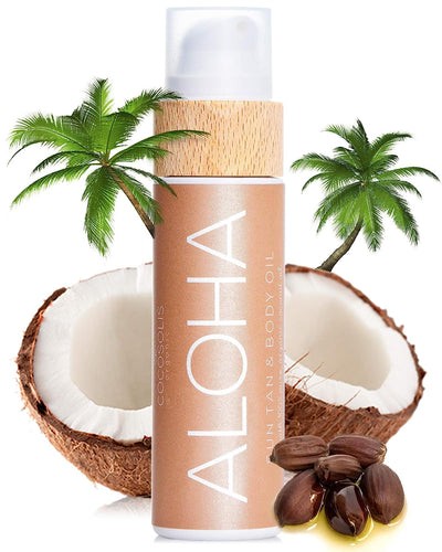 COCOSOLIS Organiškas Kokosų Įdegio Aliejus Kūnui ALOHA tanning oil, įdegiui saulėje ir soliariume
