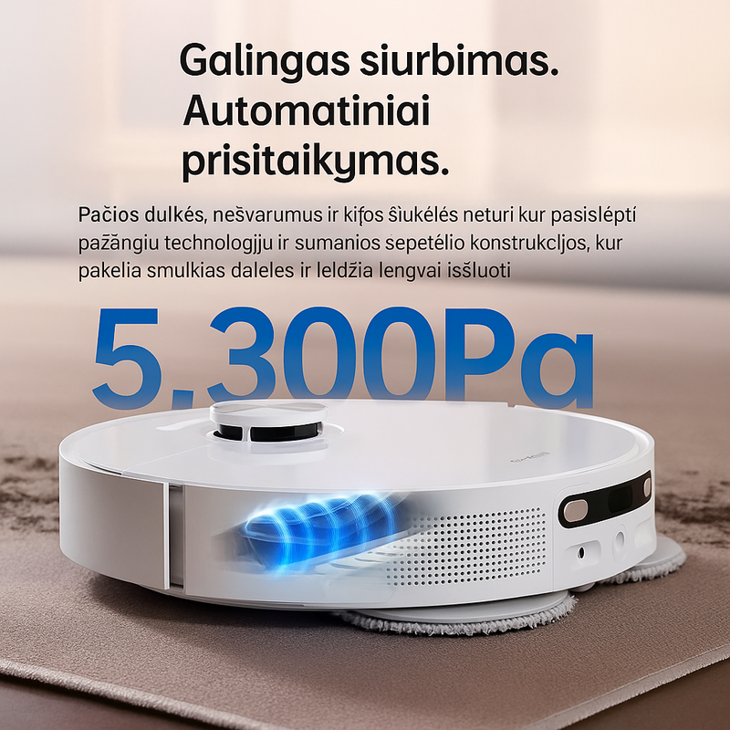 Dulkių Siurblys-Robotas Dreame L10S Plus, Su Plovimo Funkcija, Automatinis Išsivalymas