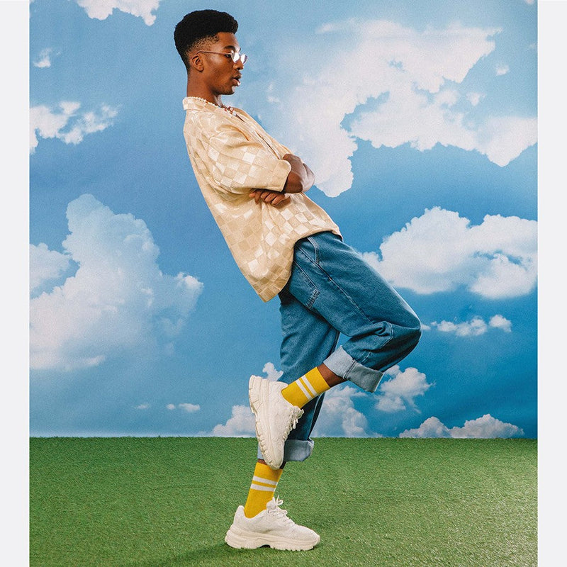 Kojinės Šveicariškas Sūris Gruyere, žaismingos spalvotos kojinės, Originali dovana vyrams, moterims, vaikams ir paaugliams, universalus dydis, sūrio formos kojinės  - EAT MY SOCKS Soft Gruyère Cheese