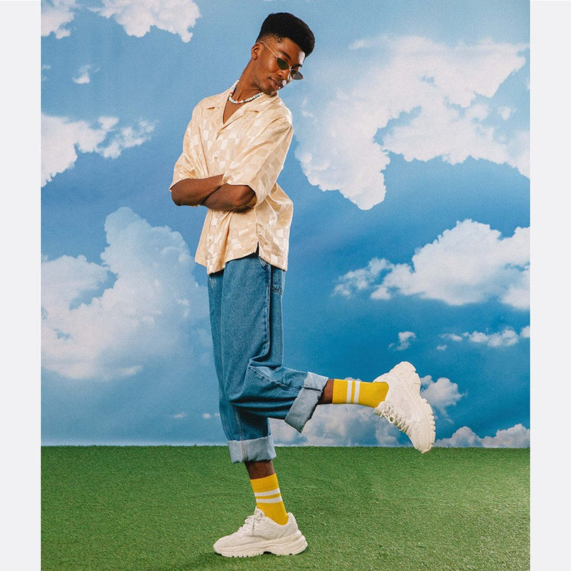 Kojinės Šveicariškas Sūris Gruyere, žaismingos spalvotos kojinės, Originali dovana vyrams, moterims, vaikams ir paaugliams, universalus dydis, sūrio formos kojinės  - EAT MY SOCKS Soft Gruyère Cheese