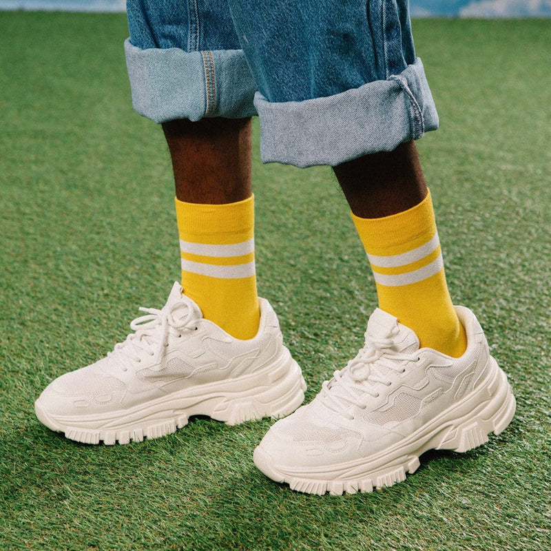 Kojinės Šveicariškas Sūris Gruyere, žaismingos spalvotos kojinės, Originali dovana vyrams, moterims, vaikams ir paaugliams, universalus dydis, sūrio formos kojinės  - EAT MY SOCKS Soft Gruyère Cheese