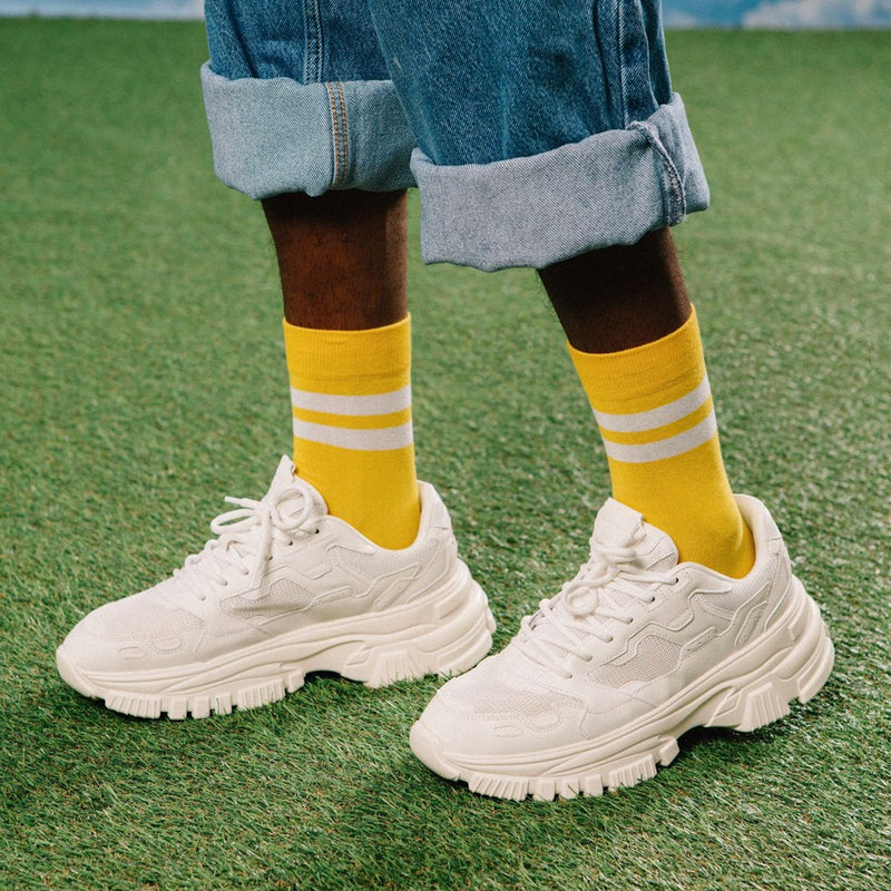 Kojinės Šveicariškas Sūris Gruyere, žaismingos spalvotos kojinės, Originali dovana vyrams, moterims, vaikams ir paaugliams, universalus dydis, sūrio formos kojinės  - EAT MY SOCKS Soft Gruyère Cheese