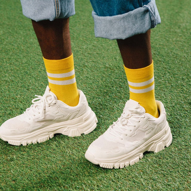 Kojinės Šveicariškas Sūris Gruyere, žaismingos spalvotos kojinės, Originali dovana vyrams, moterims, vaikams ir paaugliams, universalus dydis, sūrio formos kojinės  - EAT MY SOCKS Soft Gruyère Cheese