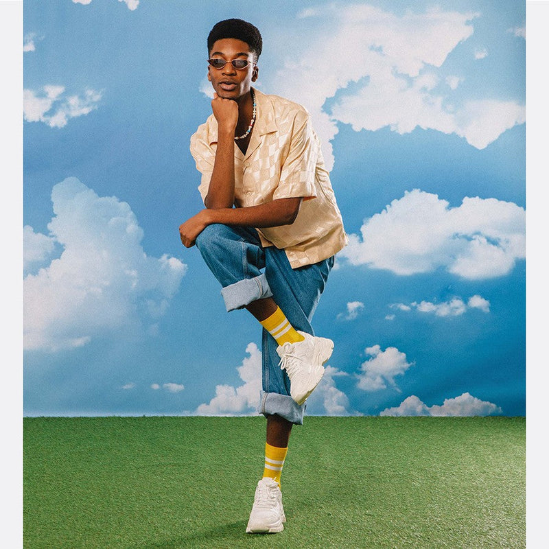 Kojinės Šveicariškas Sūris Gruyere, žaismingos spalvotos kojinės, Originali dovana vyrams, moterims, vaikams ir paaugliams, universalus dydis, sūrio formos kojinės  - EAT MY SOCKS Soft Gruyère Cheese