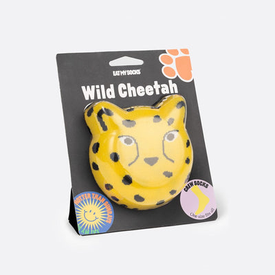 Kojinės Laukinis Gepardas, žaismingos spalvotos kojinės, Originali dovana vyrams, moterims, vaikams ir paaugliams, universalus dydis, gepardo formos kojinės - EAT MY SOCKS Wild Cheetah