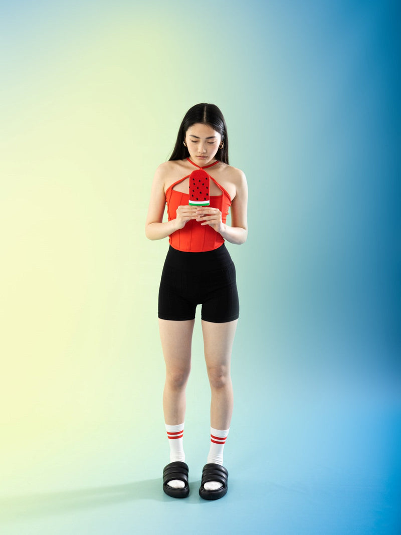 EAT MY SOCKS Frozen Pop Watermelon, Kojinės Arbūziniai Ledai ant pagaliuko, žaismingos spalvotos kojinės, Originali dovana vyrams, moterims, vaikams ir paaugliams, universalus dydis, vaisinių ledų formos kojinės