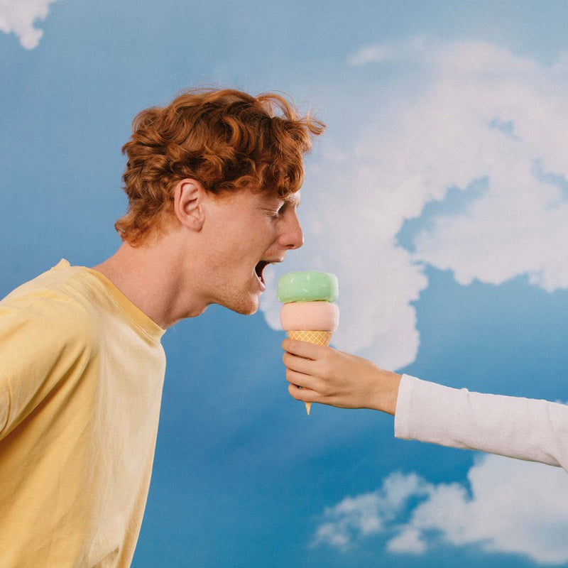 EAT MY SOCKS Dolce Gelato, Kojinės Ledai Traškiame Vaflyje, žaismingos spalvotos kojinės, Originali dovana vyrams, moterims, vaikams ir paaugliams, universalus dydis, vaisinių ledų formos kojinės