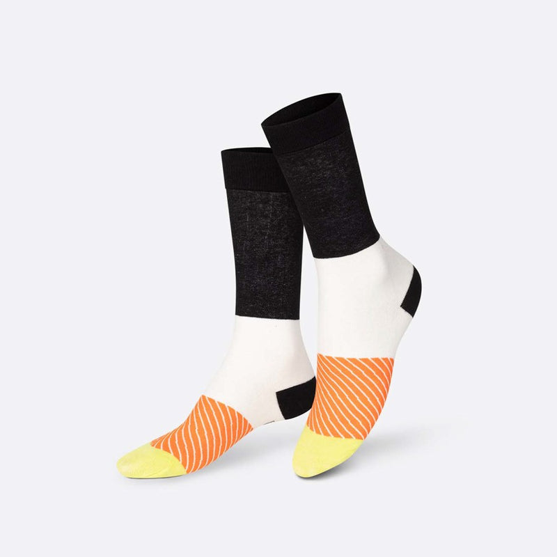 Kojinės Suši, žaismingos spalvotos kojinės, Originali dovana vyrams, moterims, vaikams ir paaugliams, universalus dydis, suši formos kojinės - EAT MY SOCKS Salmon Maki Sushi