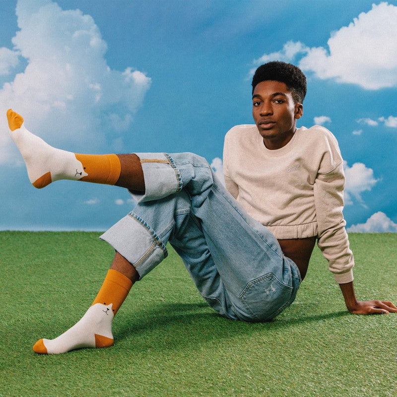 Kojinės mielas šuniukas, žaismingos spalvotos kojinės, Originali dovana vyrams, moterims, vaikams ir paaugliams, universalus dydis, šuniuko formos kojinės - EAT MY SOCKS Cute Puppy