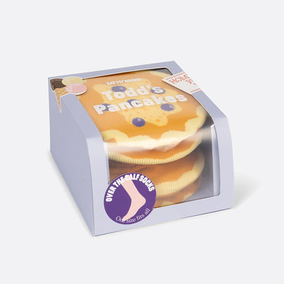 Kojinės blynų pyragas, žaismingos spalvotos kojinės, Originali dovana vyrams, moterims, vaikams ir paaugliams, universalus dydis, amerikietiškų blynelių formos kojinės  - EAT MY SOCKS Todd’s Pancakes