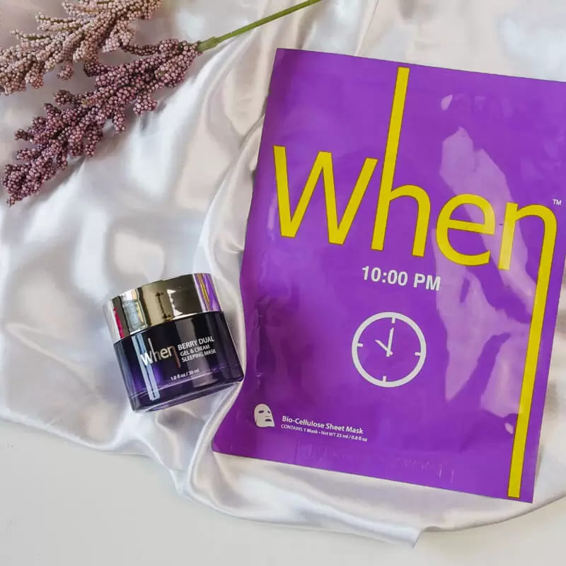 WHEN Beauty 10:00 PM Bio-Cellulose Sheet Face Mask, Priešraukšlinės Premium Klasės Bio-Celiuliozės Lakštinės Veido Kaukės