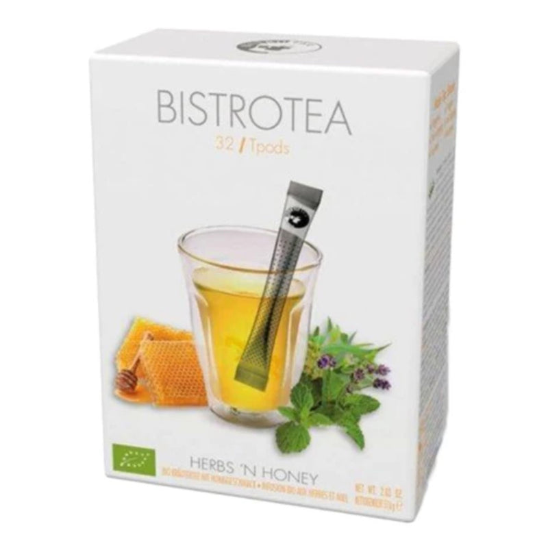 BISTRO TEA HERBS’N HONEY TEA STICKS, Ekologiška Žolelių Arbata su Mėtomis ir Medumi, 15 Arbatos Lazdelių, Ajurvedinė arbata, Arbata imunitetui, Atpalaiduojanti arbata, Arbata svorio mažinimui