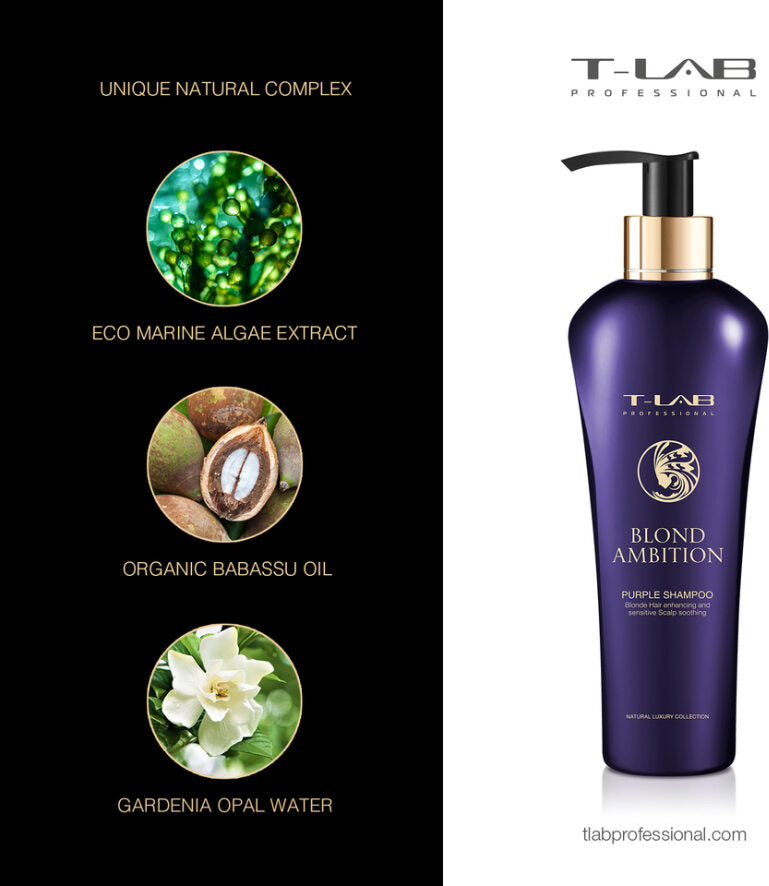 T-Lab Professional Blond Ambition Šampūnas šviesiems plaukams, šampūnas blondinėms - AurelijosSPA