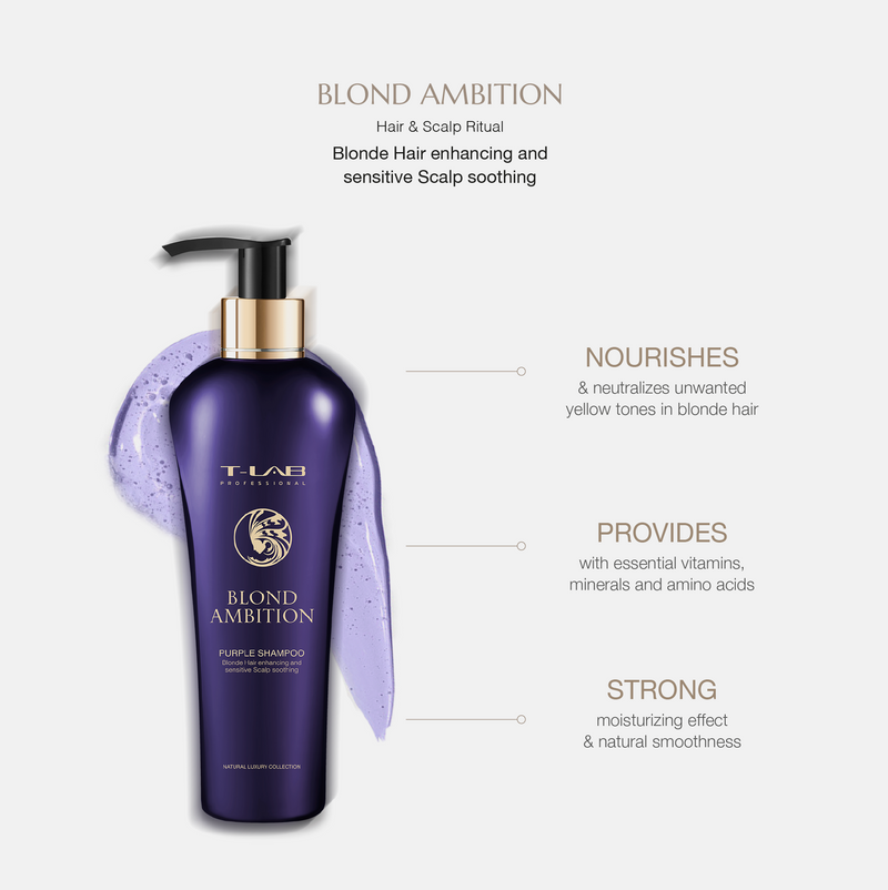 T-Lab Professional Blond Ambition Šampūnas šviesiems plaukams, šampūnas blondinėms - AurelijosSPA