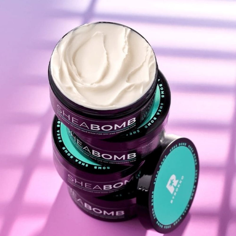 BYROKKO SHEA BOMB Hair Mask, Maitinanti plaukų kaukė su taukmedžio sviestu, atkurianti plaukų kaukė, drėkinanti plaukų kaukė, kaukė dažytiems plaukams, plaukų kaukė priaugintiems plaukams