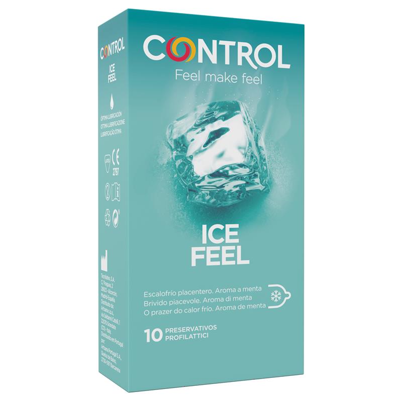 Šaldančio efekto stimuliuojantys natūralaus latekso prezervatyvai CONTROL Ice Feel, Vaginaliniam, oraliniam ir analiniam seksui