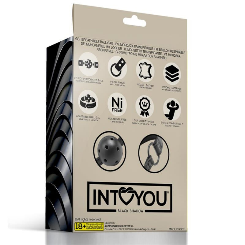 Kvėpuojantis burnos kaištis BDSM aksesuaras sekso žaidimams Vyrams ir Moterims - IntoYou BLACK SHADOW