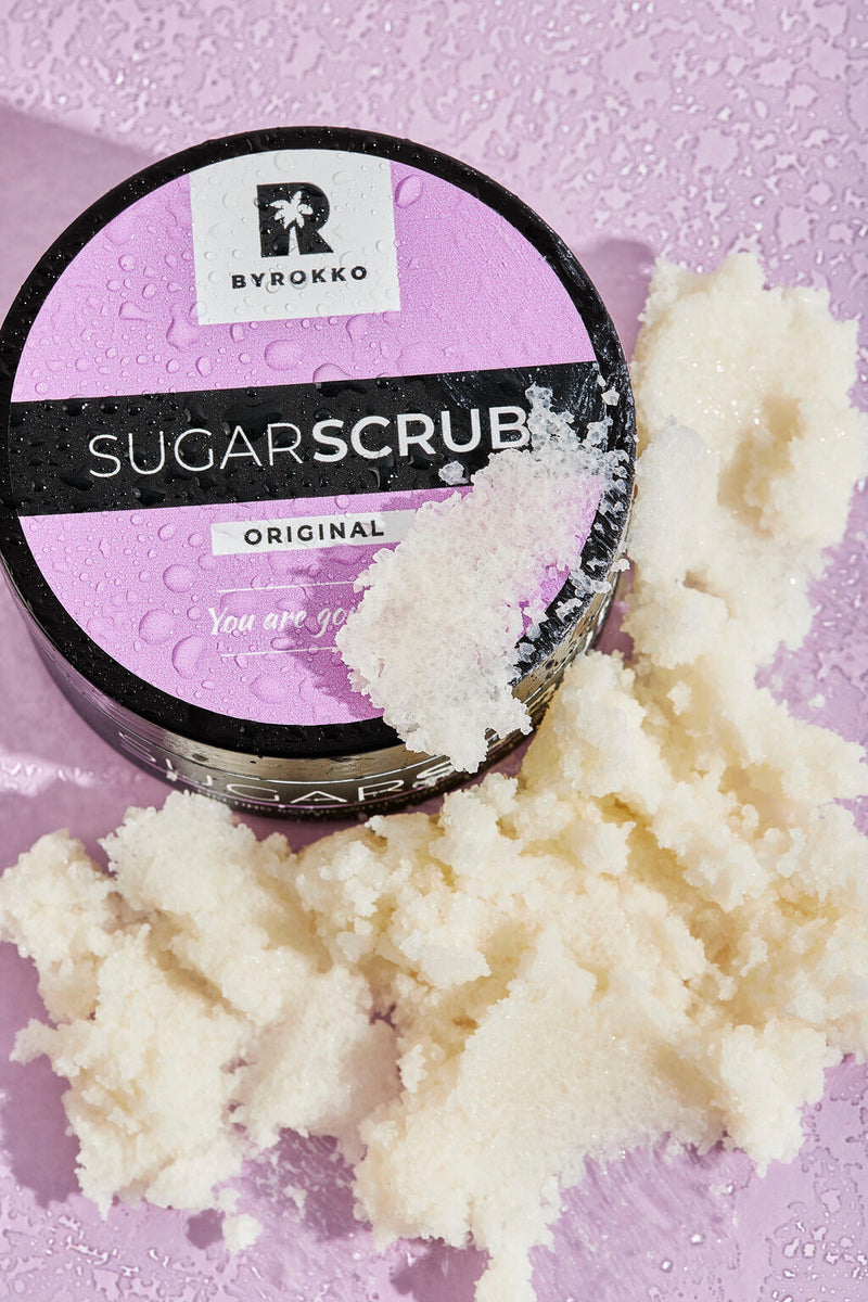BYROKKO Sugar Scrub Veido ir kūno šveitiklis su Cukrumi, puikiai tinka jautriai odai