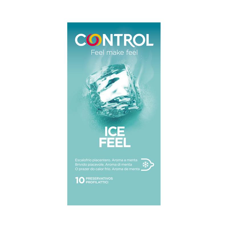 Šaldančio efekto stimuliuojantys natūralaus latekso prezervatyvai CONTROL Ice Feel, Vaginaliniam, oraliniam ir analiniam seksui