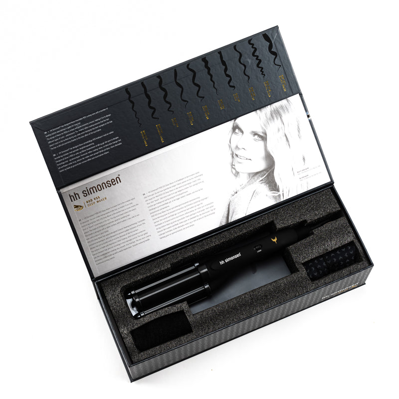 HH Simonsen ROD VS5 Keramikinės Plaukų Garbanojimo Žnyplės, padės sukurti ilgai išliekančias paplūdimio stiliaus garbanas, puikiai tinka storiems plaukams