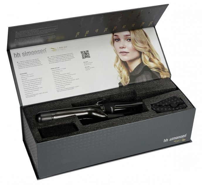 HH SIMONSEN ROD VS7 profesionalios keramikinės plaukų garbanojimo žnyplės skirtos klasikinėms, vienodo dydžio garbanoms formuoti, idealiai tinka garbanoti storus ir ilgus plaukus