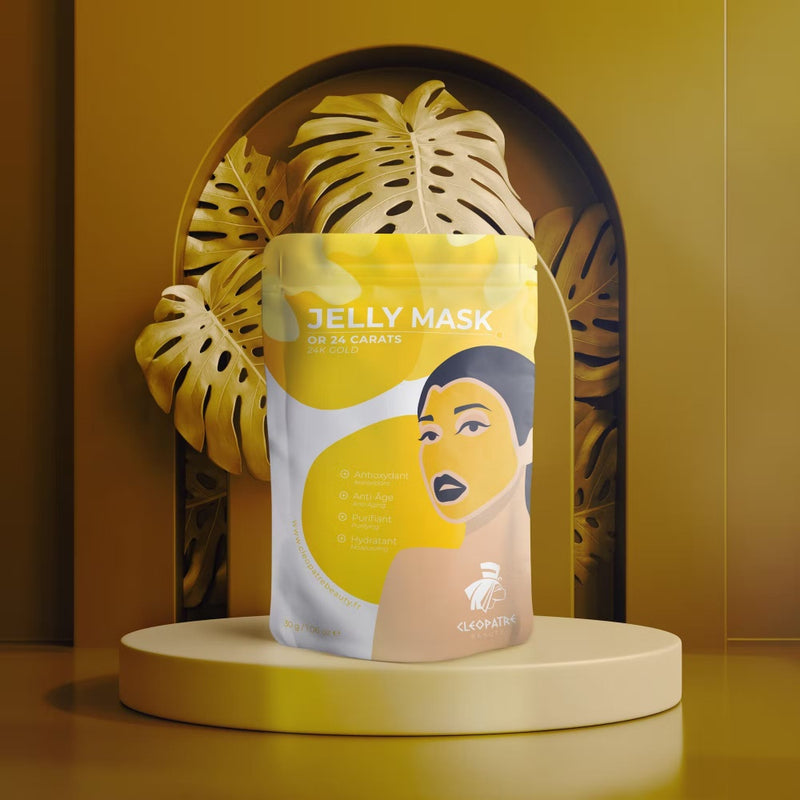 Hidrogelinė veido kaukė su sraigių sekretu ir 24 karatu auksu, alginatinė nulupama veido kaukė, hidrogelio kaukė, griožio salonams ir profesionalams - Cleopatre Beauty