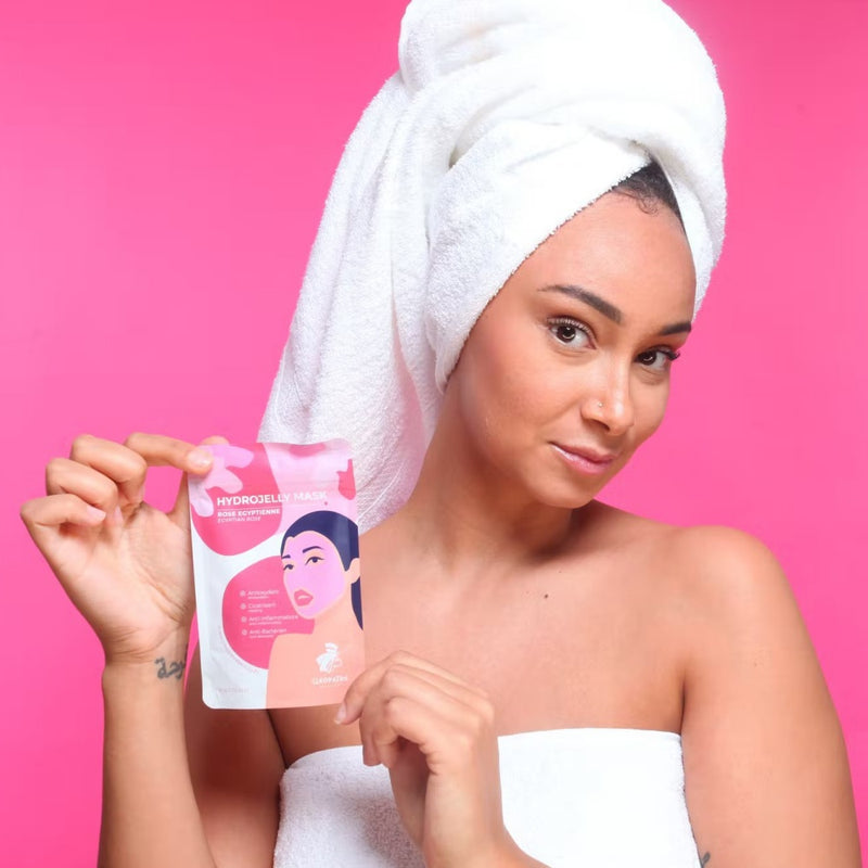 Hidrogelinė Veido Kaukė su Rožių Žiedlapiais, Nulupama kaukė, Alginatinė veido kaukė, hidrogelio kaukė - Cleopatre Beauty