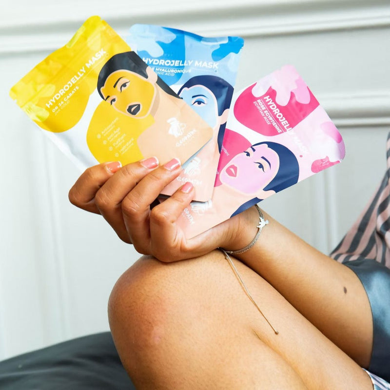 Hidrogelinė veido kaukė su sraigių sekretu ir 24 karatu auksu, alginatinė nulupama veido kaukė, hidrogelio kaukė, griožio salonams ir profesionalams - Cleopatre Beauty