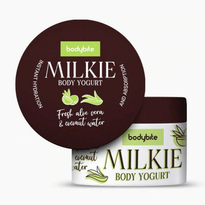 Drėkinamo poveikio kūno jogurtas su Aloe Vera ir kokosų vandeniu MILKIE | Bodybite