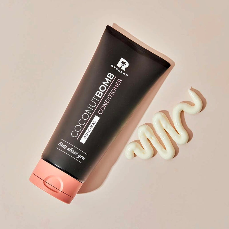 BYROKKO Coconut Bomb Conditioner - Maitinantis kondicionierius su Kokosų aliejumi sausiems, dažytiems ir pažeistiems plaukams