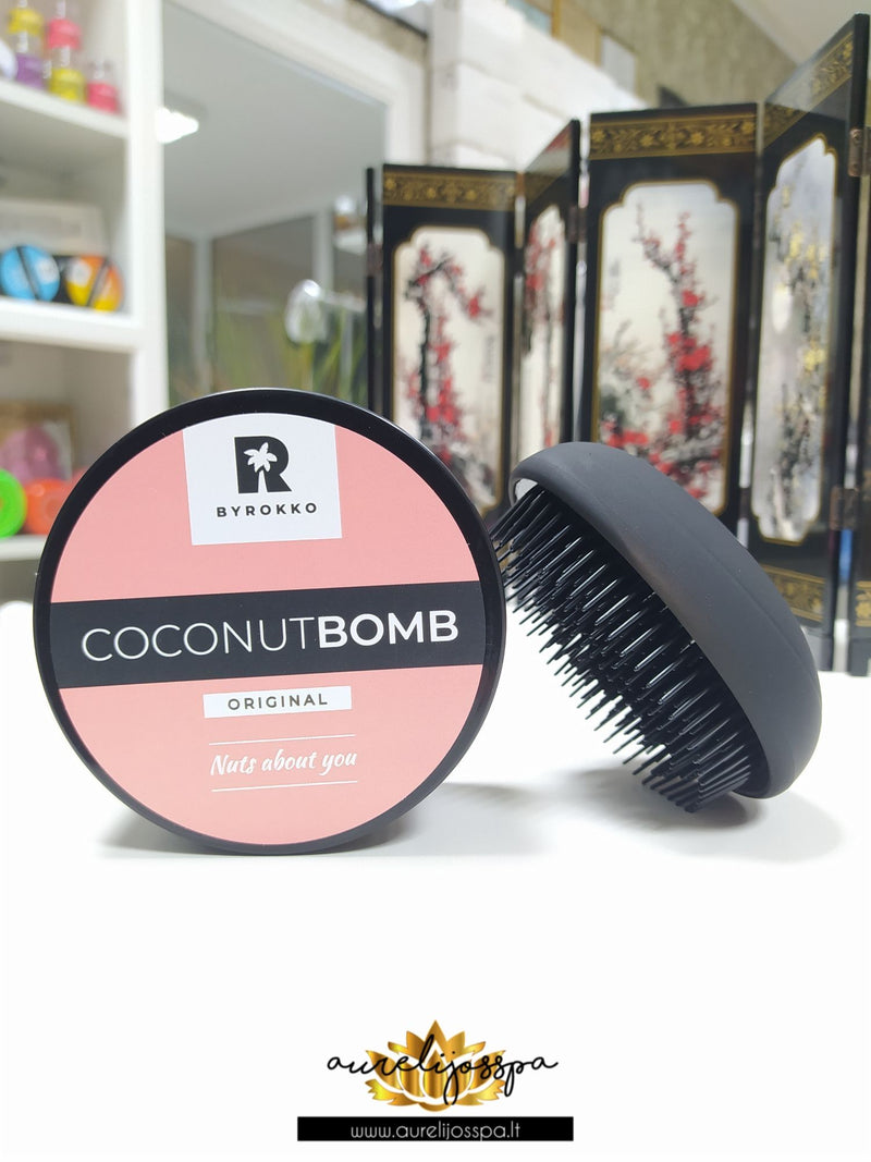 Drėkinanti ir maitinanti plaukų kaukė su kokosų aliejumi - BYROKKO