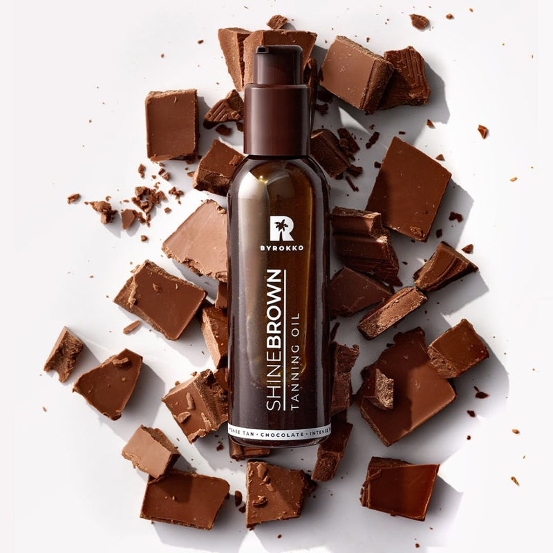 Soliariumo Įdegio aliejus su šokoladu BYROKKO Shine Brown Chocolate Tanning Oil