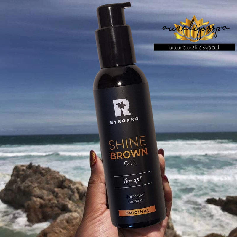 Įdegio aliejus deginimuisi saulėje ir soliariume Shine Brown - BYROKKO