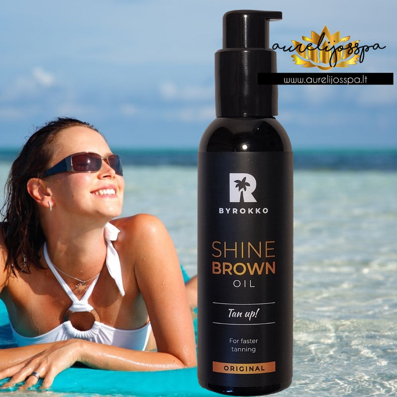 Įdegį skatinantis aliejus deginimuisi saulėje ir soliariume - BYROKKO