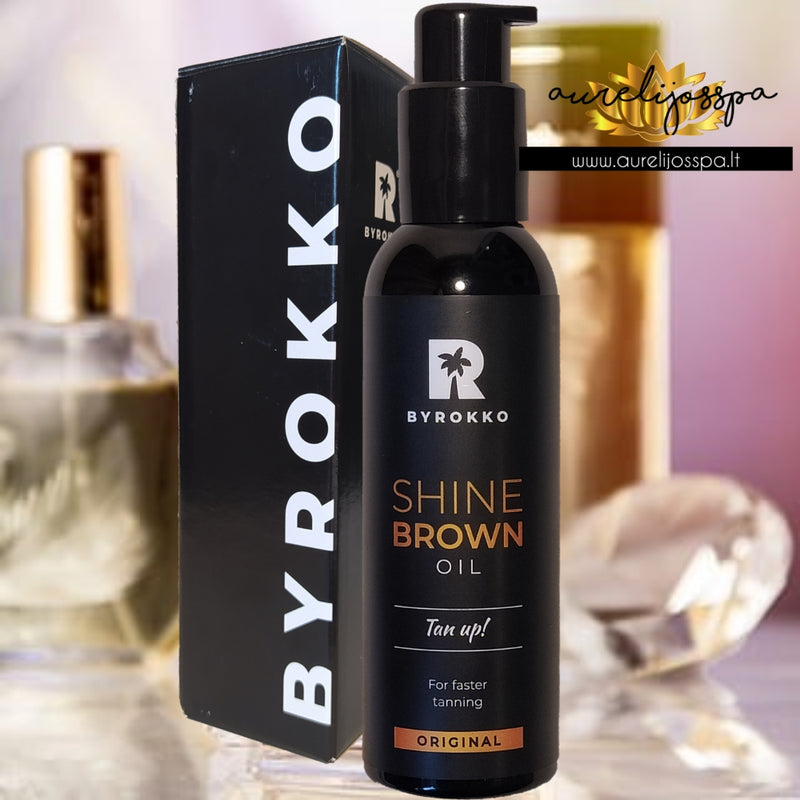 Shine Brown Įdegio aliejus deginimuisi saulėje ir soliariume - BYROKKO