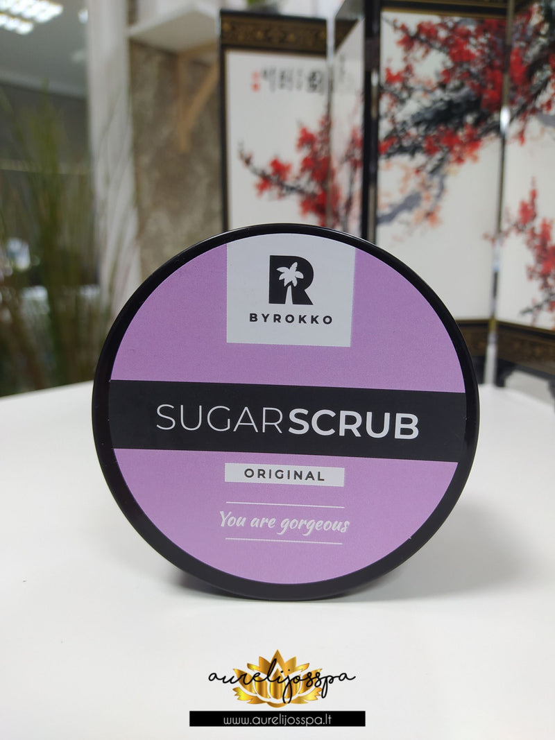 Veido ir kūno šveitiklis su cukrumi ir kokosų dribsniais - BYROKKO