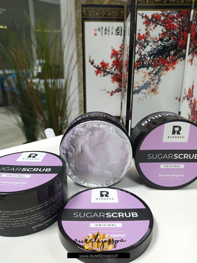 Veido ir kūno šveitiklis su cukrumi ir kokosų dribsniais - BYROKKO