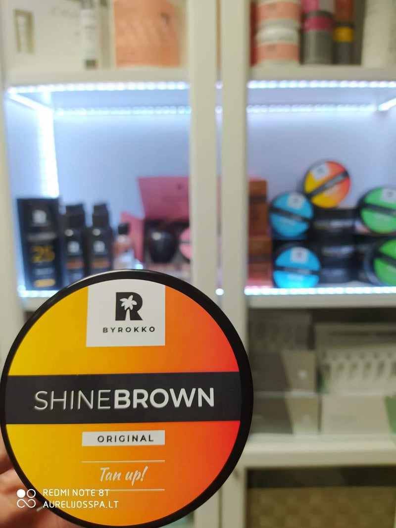 Shine Brown įdegio kremas veidui ir kūnui - BYROKKO