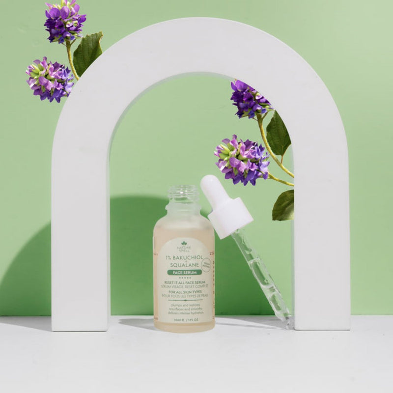 1% Bakučiolio + Svalano Veido Serumas | Veganiškas retinolis nedirginantis odos - Nature Spell