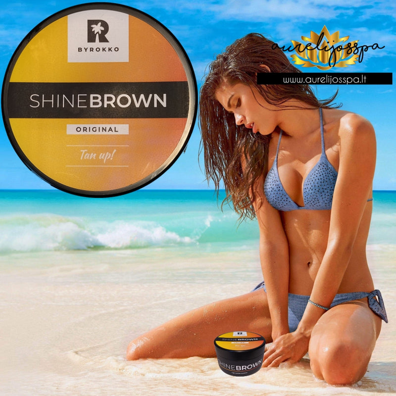 Įdegio kremas deginimuisi saulėje ir soliariume - BYROKKO Shine Brown