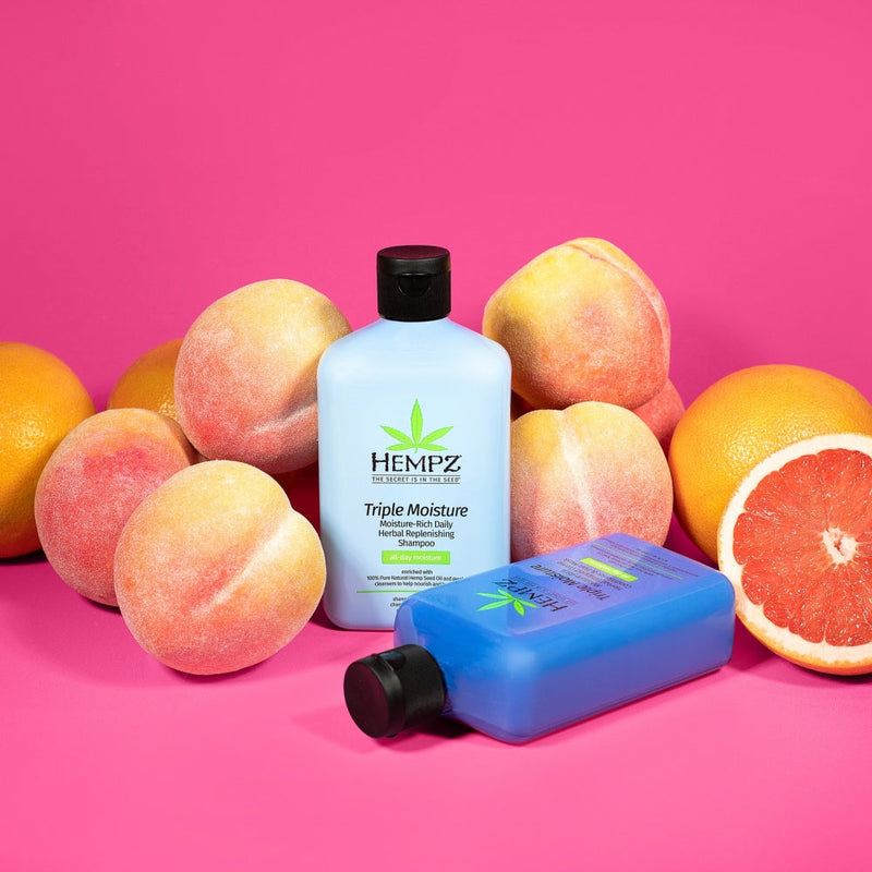 Hempz Triple Moisture Intensyviai Drėkinantis ir Plaukų augimą skatinantis Šampūnas su Kanapių aliejumi sausiems ir pažeistiems plaukams