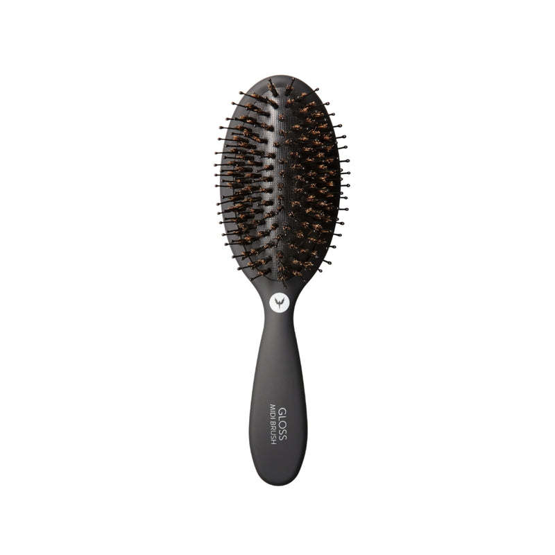 HH SIMONSEN GLOSS BRUSH Plaukų Šepetys su Šerno ir Nano Šereliais priaugintiems plaukams, paskirsto natūralius plauko aliejus nuo galvos odos iki plaukų galiukų, nepeša ir yra švelnus susivėlusiems plaukams