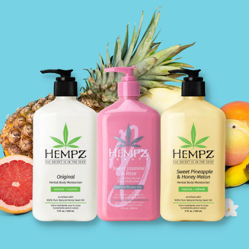 Hempz Drėkinantis kūno kremas su Kokosų, Arbūzų ir Kanapių aliejumi sausai odai - Original Coconut & Watermelon Herbal Body Moisturizer Lotion